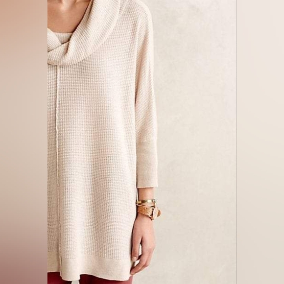 Anthropologie Field Flower Waffled Cowl Neck Sweater - Picture 3 of 4